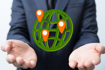 grass earth globe, 3d rendering