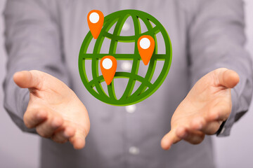 grass earth globe, 3d rendering