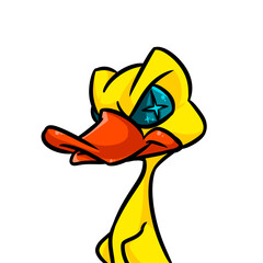 Wall Mural - Duckling yellow bird funny character clipart cartoon illustration