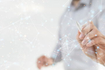 Wall Mural - global digital connections with technology