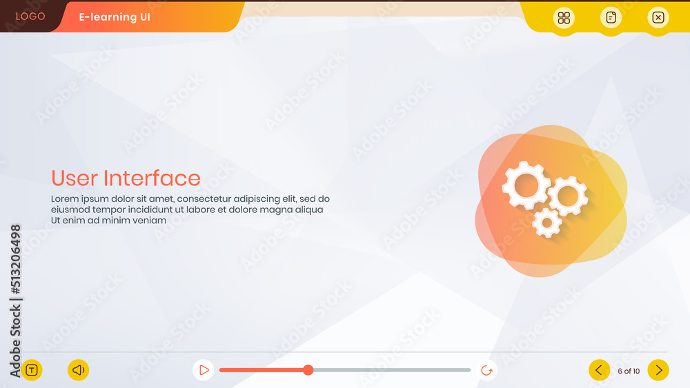 e-learning template, User Interface, UI, UX, Assessment template ...