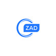 ZAD letter design for logo and icon.ZAD typography for technology, business and real estate brand.ZAD monogram logo.vector illustration.	