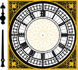 Fototapeta Big Ben - Clock of the Big Ben Tower in very high detail sketched as vector art. You can choose your own time. 