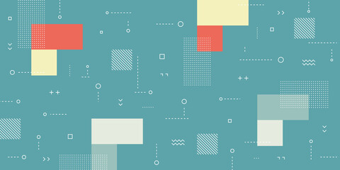 Wall Mural - Modern Abstract Background with Retro Memphis Elements and Pastel Colorful