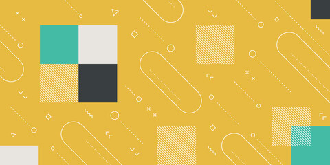 Wall Mural - Modern Abstract Background with Retro Memphis Elements and Pastel Color