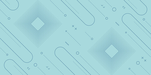 Wall Mural - Modern Abstract Background with Retro Memphis Elements and Blue Pastel Color