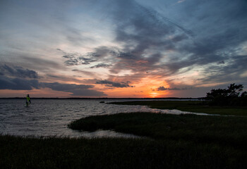 Wall Mural - sunset over water