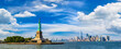 Statue of Liberty against Manhattan