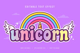 decorative unicorn Font and Alphabet vector