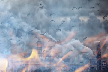 fire industrial conflagration abstract factory background