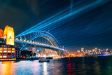 city harbour bridge at night