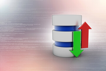 Canvas Print - 3d rendering Database storage data base