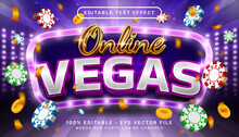 Editable Text Effect, Online Vegas 3d Style