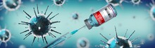 Monkeypox Vaccine And Syringe - 3D Illustration