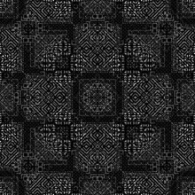 Black And White Abstract Fantasy Pattern In Retro Style. Beautiful Background For The Design.