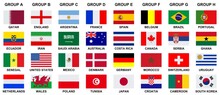 Flags Of Different Countries On A White Background