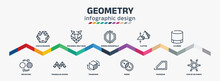 Geometry Infographic Design Template With Star In Hexagon Of Small Triangles, Reflection, Polygonal Wolf Head, Triangular Shapes Forming Waves, Mirror Horizontally, Transform, Flatten, Merge,