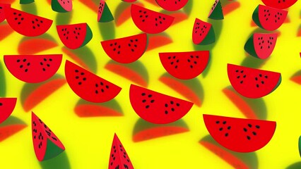 Sticker - Watermelon Slices 4k. High quality 4k footage