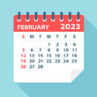 February 2023 Calendar Leaf - Vector Illustration