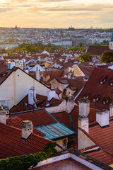 Wall Mural - The Prague cityscape shortly after sunrise. 