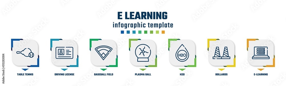 e learning concept infographic design template. included table tennis ...