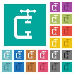 Poster - Empty vice clamp solid square flat multi colored icons