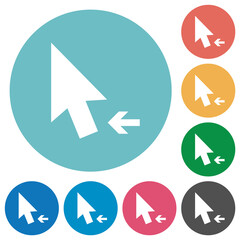 Sticker - Arrow cursor left solid flat round icons