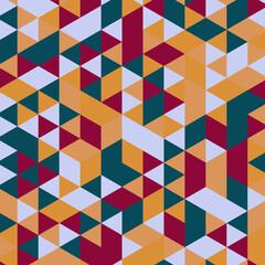 Poster - Vector abstract geometric cube and triangle angular colorful pattern. Background for layout design and poster.