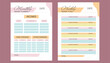 Modern budget planner template. Set of montly and weekly vector planners