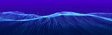Fototapeta Pokój dzieciecy - Large digital data background. Abstract wave with moving dots. 3d rendering