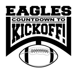 Wall Mural - eagles football countdown to kickoff is a team design template that includes text, a graphic goal po
