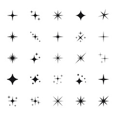 Wall Mural - star icons. twinkling stars. sparkles, shining burst. christmas vector symbols isolated.
