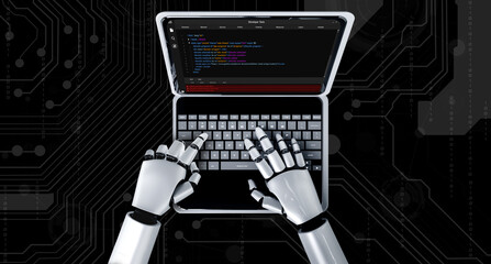 Software development programming on computer screen for modish application and program coding