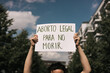 © Amparo Garcia - Phrase in Spanish language 'Aborto Legal para No Morir' = legal abortion so as not to die