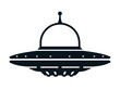 Vector icon or logo of UFO spaceship or flying saucer with empty cockpit for your text