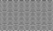 Abstract wavy, waving, billowy and undulating lines, stripes. Squiggly, squiggle lines with twist effect. Abstract black and white, monochrome, grayscale pattern, background, backdrop and texture
