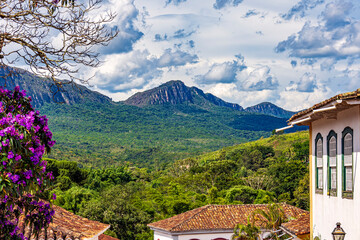 Wall Mural - Houses, mountains and forest in the historic city of Tiradentes in the state of Minas Gerais