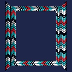 Poster - Illustration ethnic and tribal design framework indigo colors spring summer