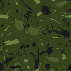 Sticker - Dark green camouflage repeat seamless pattern. 