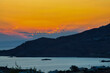 Golden Sunset.A stunning Summertime sunset on a Greek Island. Stock Image.