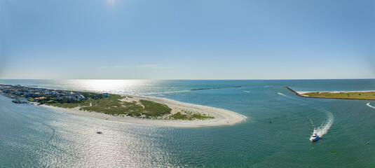 Wall Mural - Aerial drone photo of the masonboro inlet Wrightsville Beach NC Outer Banks