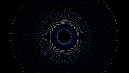 Wall Mural - futuristic circle background, tunnel made of colorful dots and light. geometric abstract shape loop 