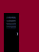 Simple Red Wall And Black Door