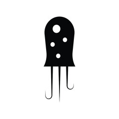 Sticker - Jellyfish icon design isolated on white background