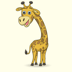 Poster - cute giraffe cartoon. vector illustration