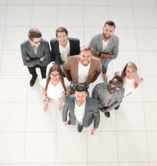 Wall Mural - top view.a group of successful young people