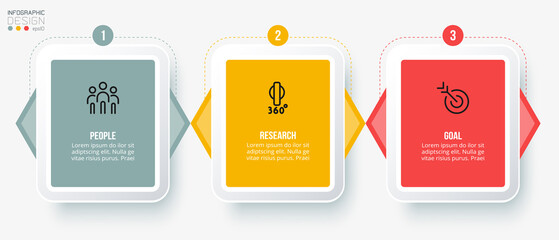 Infographic template business concept with step.