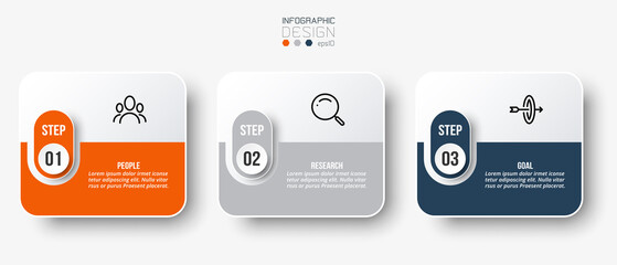 Infographic template business concept with step.