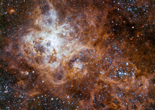 The Tarantula Nebula In The Large Magellanic Cloud. Elements Of This Picture Furnished By ESO