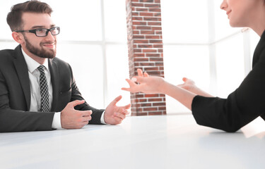 Sticker - Business people Having Meeting Around Table In Modern Office